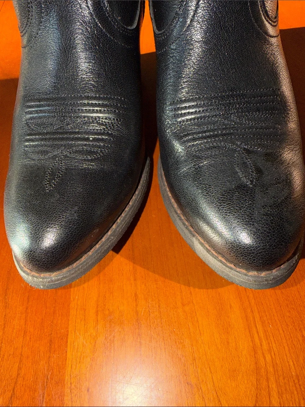 Ariat Black and Brown Short Western Zip Boots